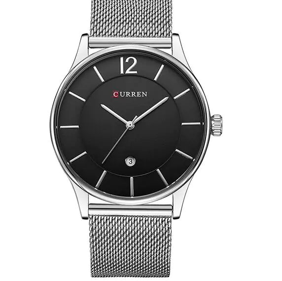 Waterproof Mesh Strap Watch with Calendar for Business
