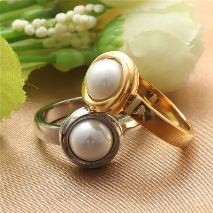 Fashion Titanium Steel Natural Stone Women's Ring