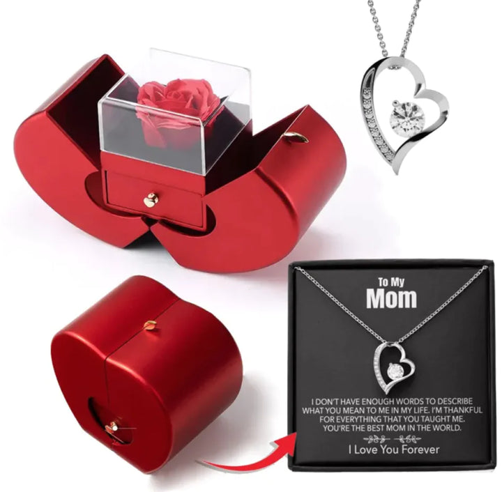 Women's Hollow Heart Necklace Set