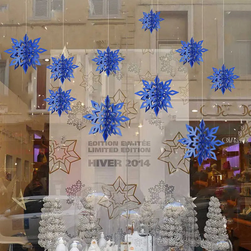 3D Snowflake Decorations for Winter Christmas Events