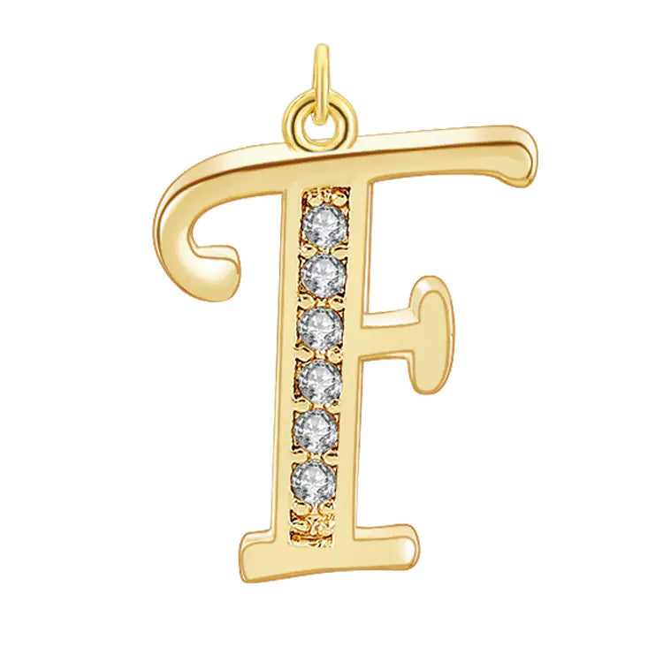 Diamond-Embedded Capital 26 English Letter Pendant Set
