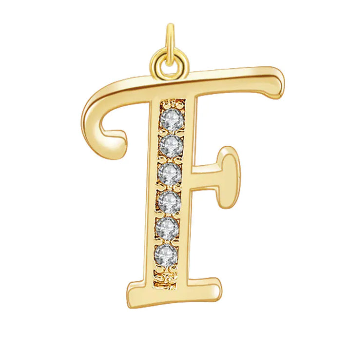 Diamond-Embedded Capital 26 English Letter Pendant Set