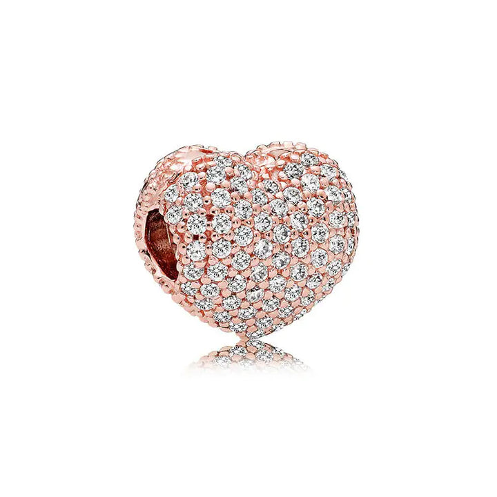 S925 Silver Rose Gold Sparkling Silicone Clip DIY Beads