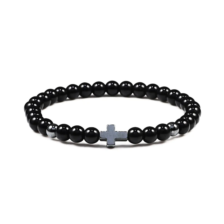 Fashion Hematite Beaded Stretch Bracelet with Turquoise