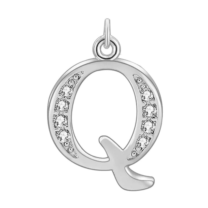 Diamond-Embedded Capital 26 English Letter Pendant Set