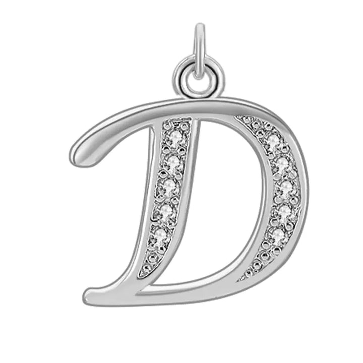 Diamond-Embedded Capital 26 English Letter Pendant Set