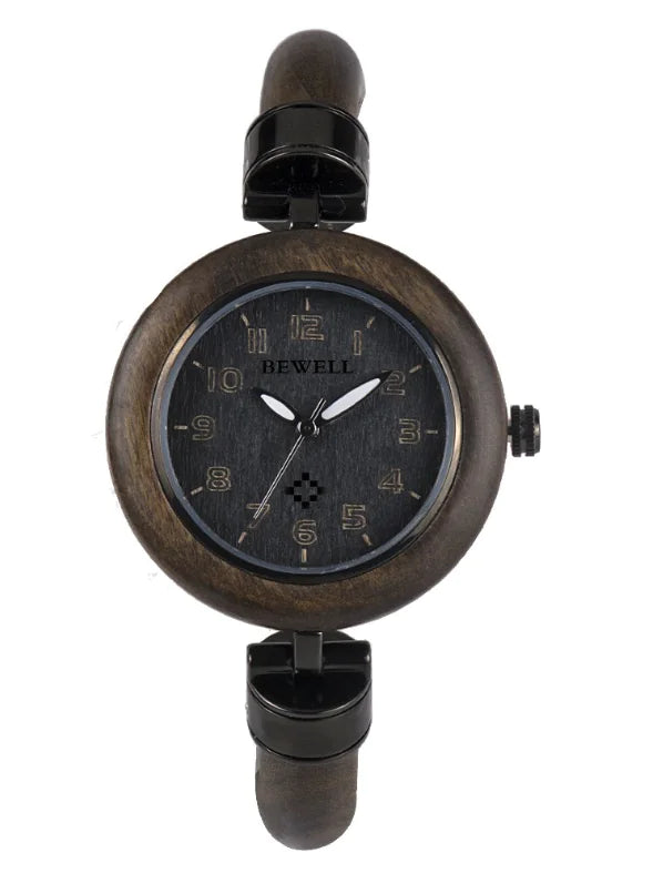 Fashionable Waterproof Wooden Watch with Bracelet for Women