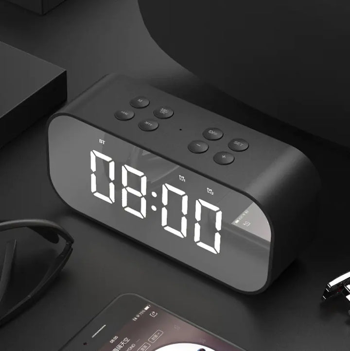 Digital Clock with Bluetooth Speaker and Multifunctional Design