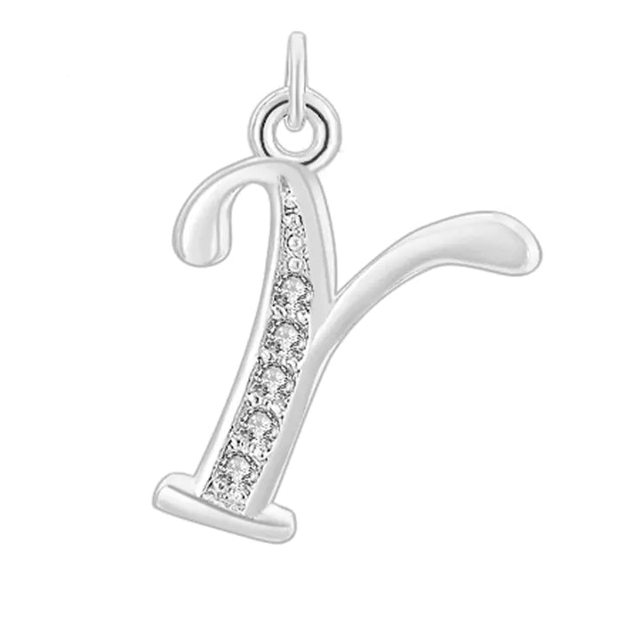 Diamond-Embedded Capital 26 English Letter Pendant Set