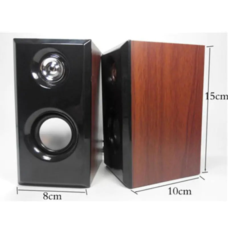 D092 Wooden Mini Speaker with Subwoofer for PC and Mobile