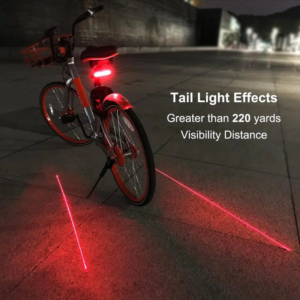 Wireless Remote Control Laser Tail Light for Bicycles