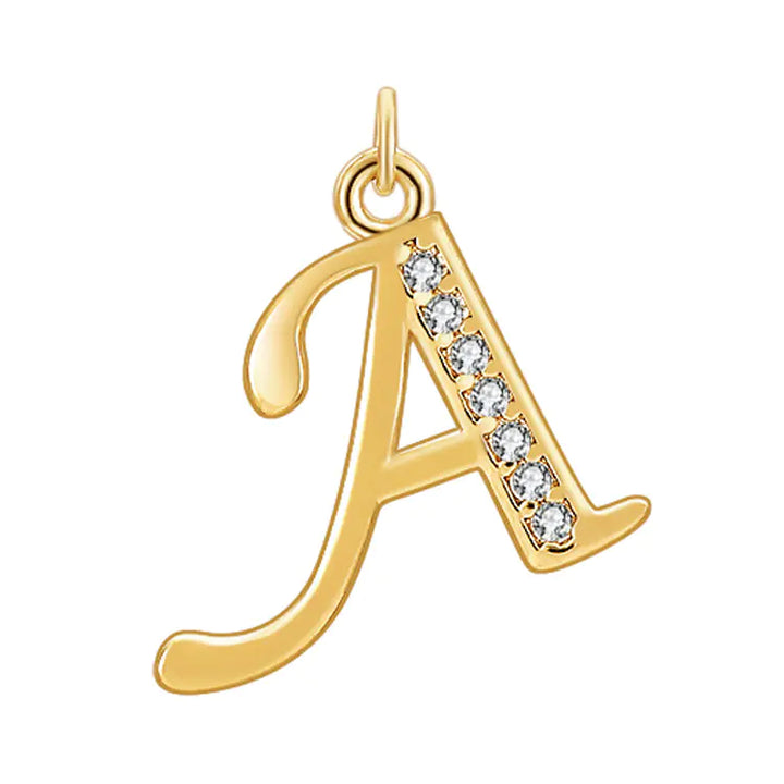 Diamond-Embedded Capital 26 English Letter Pendant Set