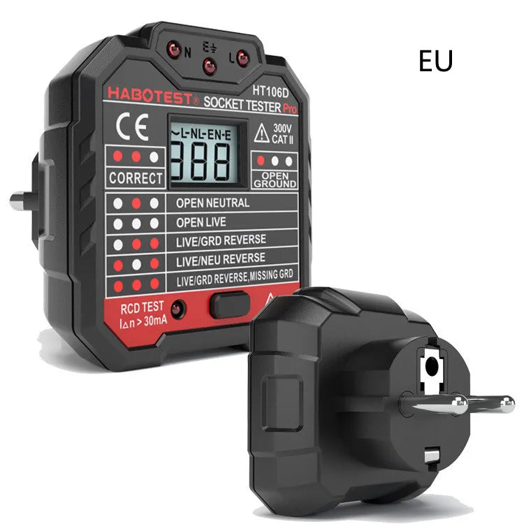 Digital Display Socket Safety Tester Leakage Switch Detection