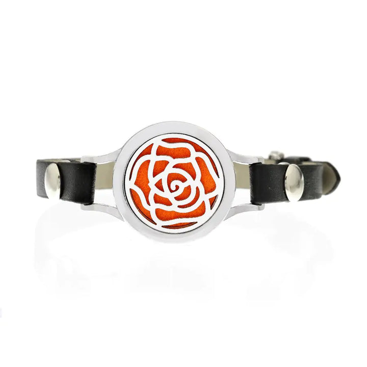 Hollow Knob Essential Oil Diffuser Bracelet with Leather Band