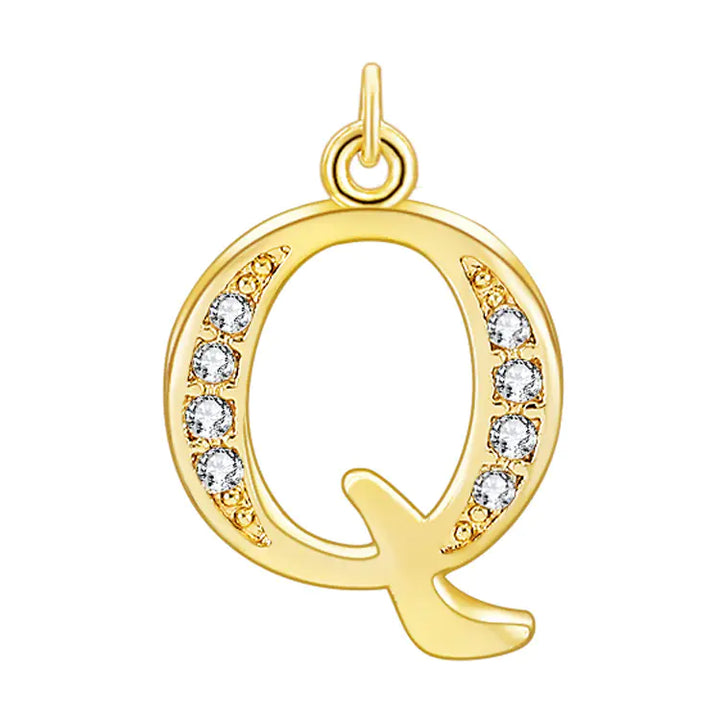 Diamond-Embedded Capital 26 English Letter Pendant Set