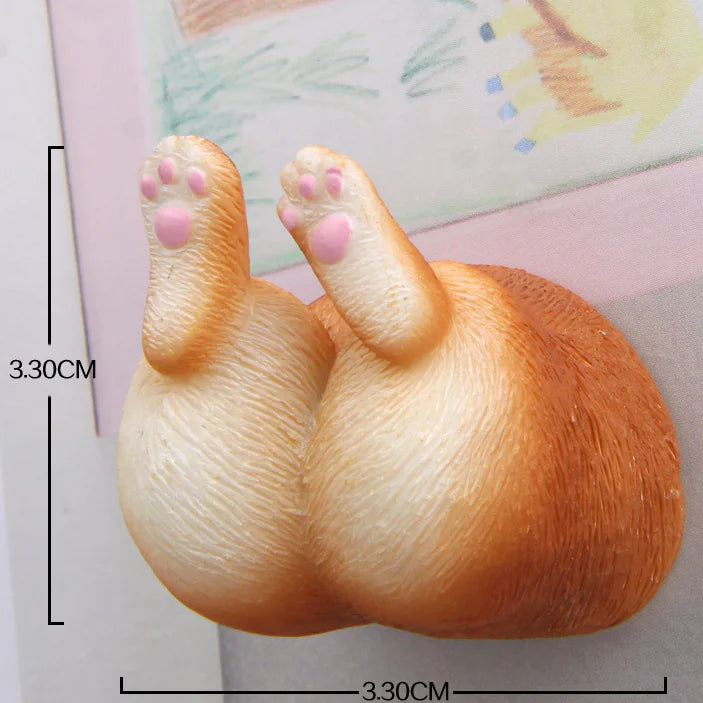 Corgi Butt Magnet and Refrigerator Sticker Set