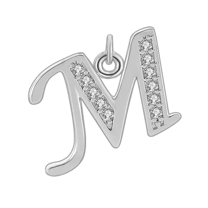 Diamond-Embedded Capital 26 English Letter Pendant Set