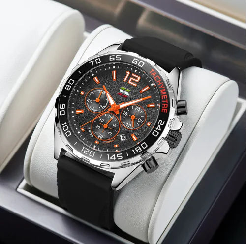 Sporty Six-Pin Quartz Watch