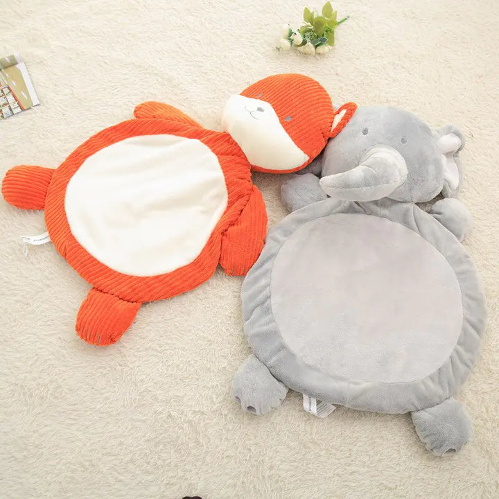 Plush Cute Cartoon Elephant and Fox Baby Play Mat