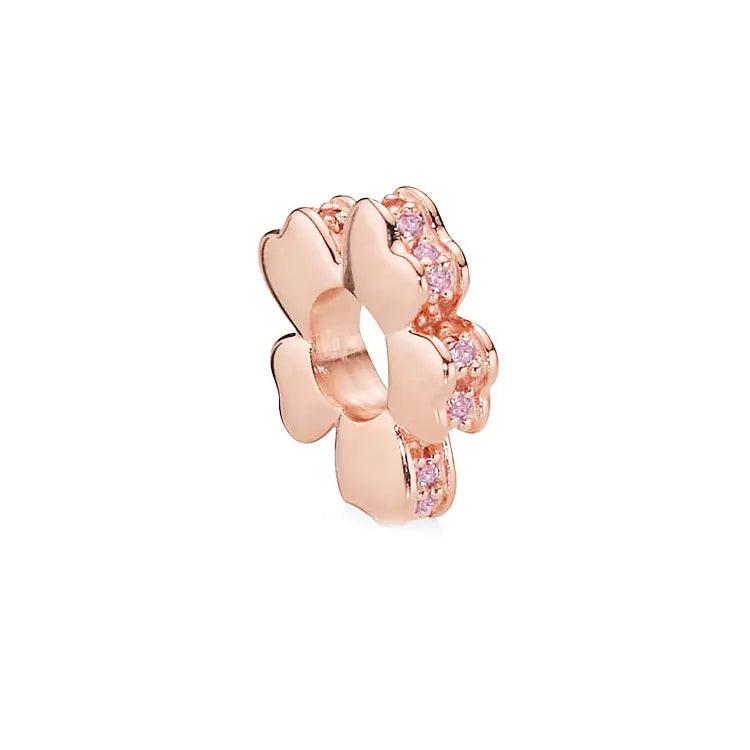 S925 Silver Rose Gold Sparkling Silicone Clip DIY Beads