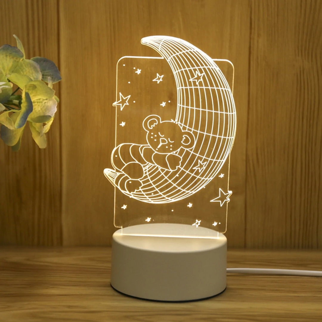 USB Acrylic 3D Night Light Lamp