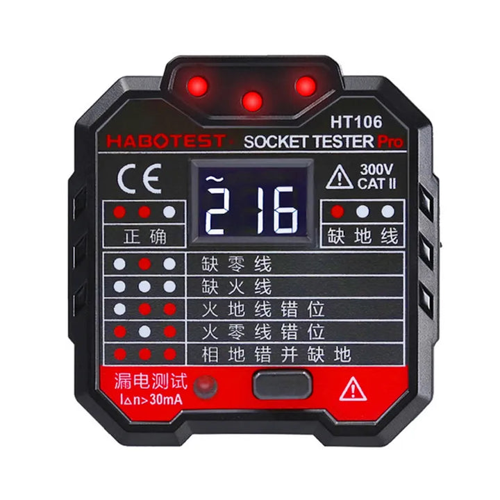 Digital Display Socket Safety Tester Leakage Switch Detection