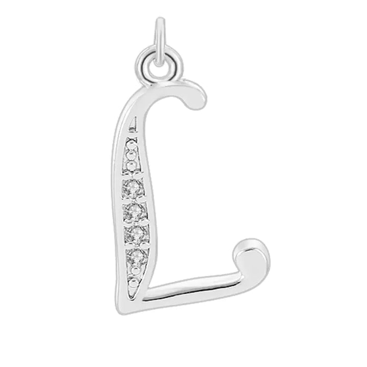 Diamond-Embedded Capital 26 English Letter Pendant Set