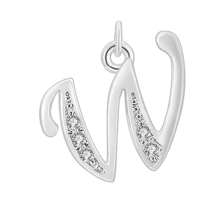 Diamond-Embedded Capital 26 English Letter Pendant Set