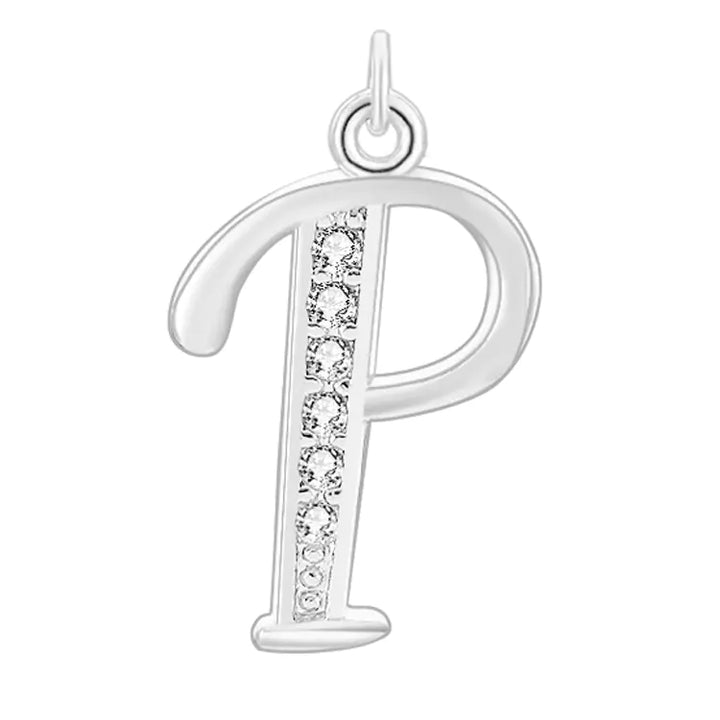 Diamond-Embedded Capital 26 English Letter Pendant Set