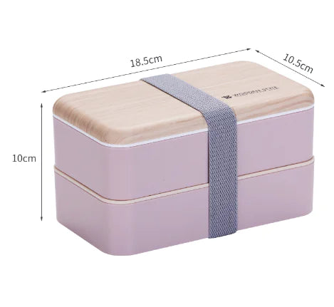 Wheat Straw Double Layer Japanese Bento Box