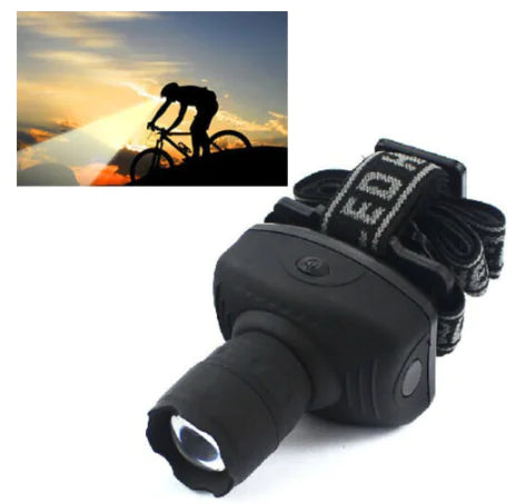 LED Headlamp with Three Modes and Zoom for Fishing