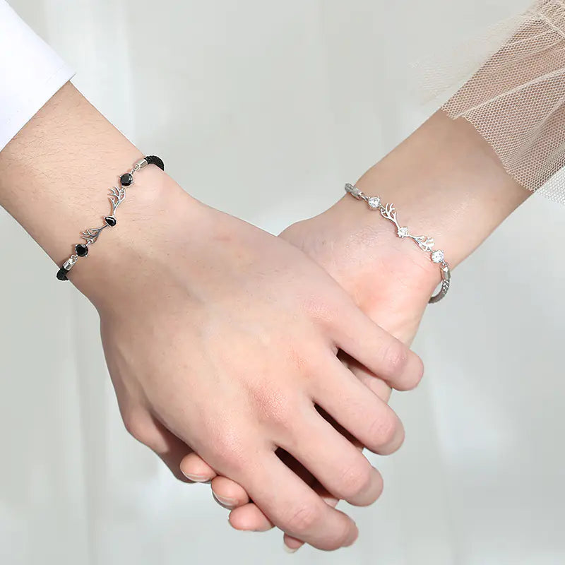 S925 Sterling Silver Deer Lovers Bracelet