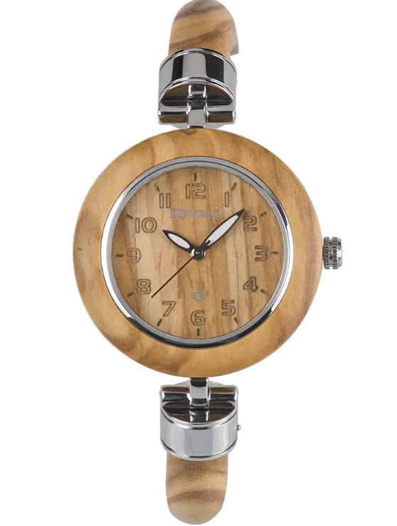 Fashionable Waterproof Wooden Watch with Bracelet for Women