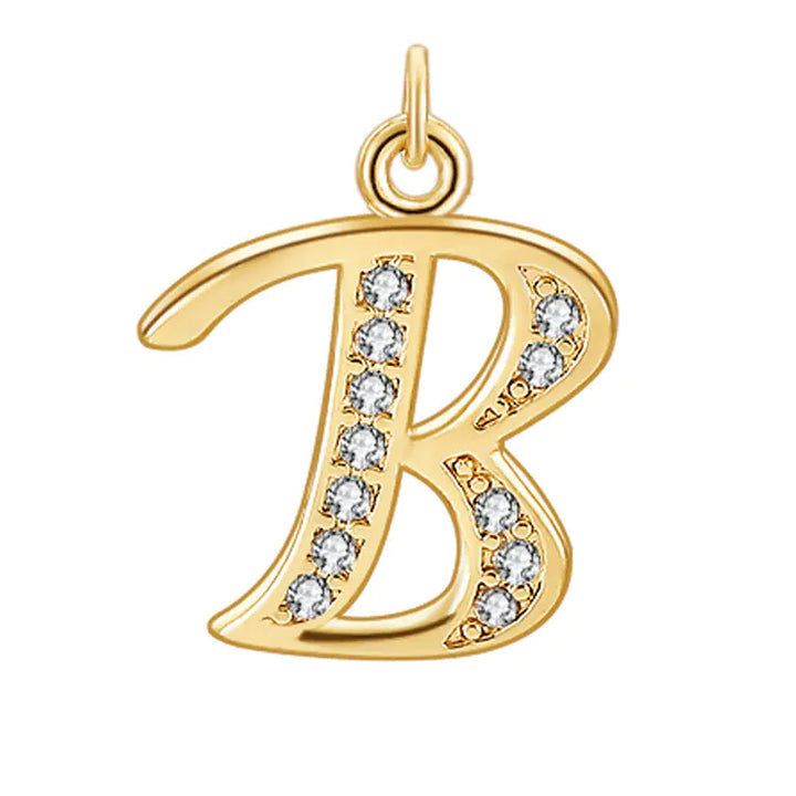 Diamond-Embedded Capital 26 English Letter Pendant Set