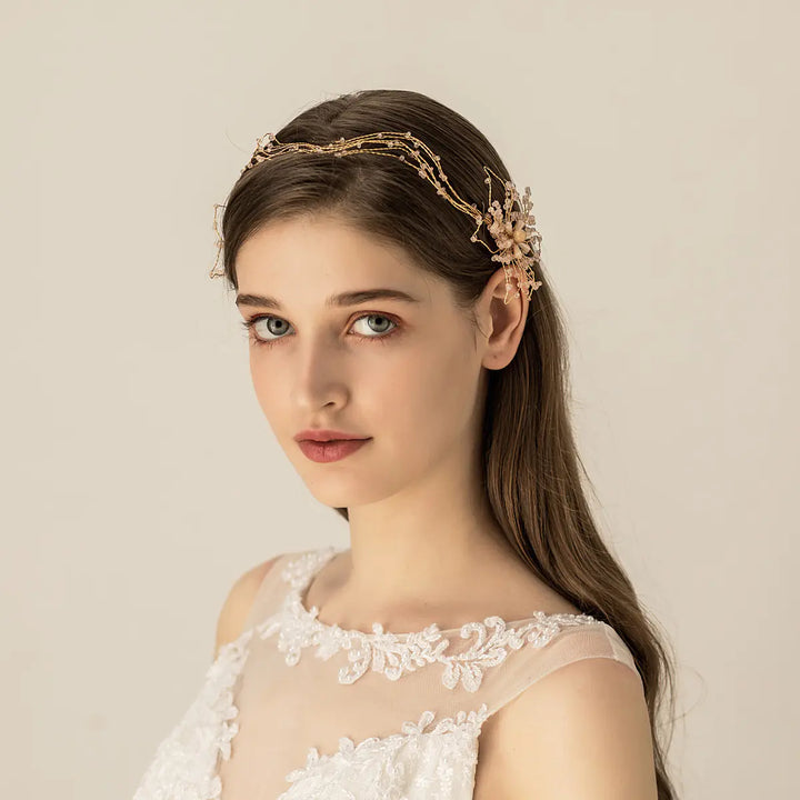 Unique Handmade Colorful Porcelain Bead Bridal Headband