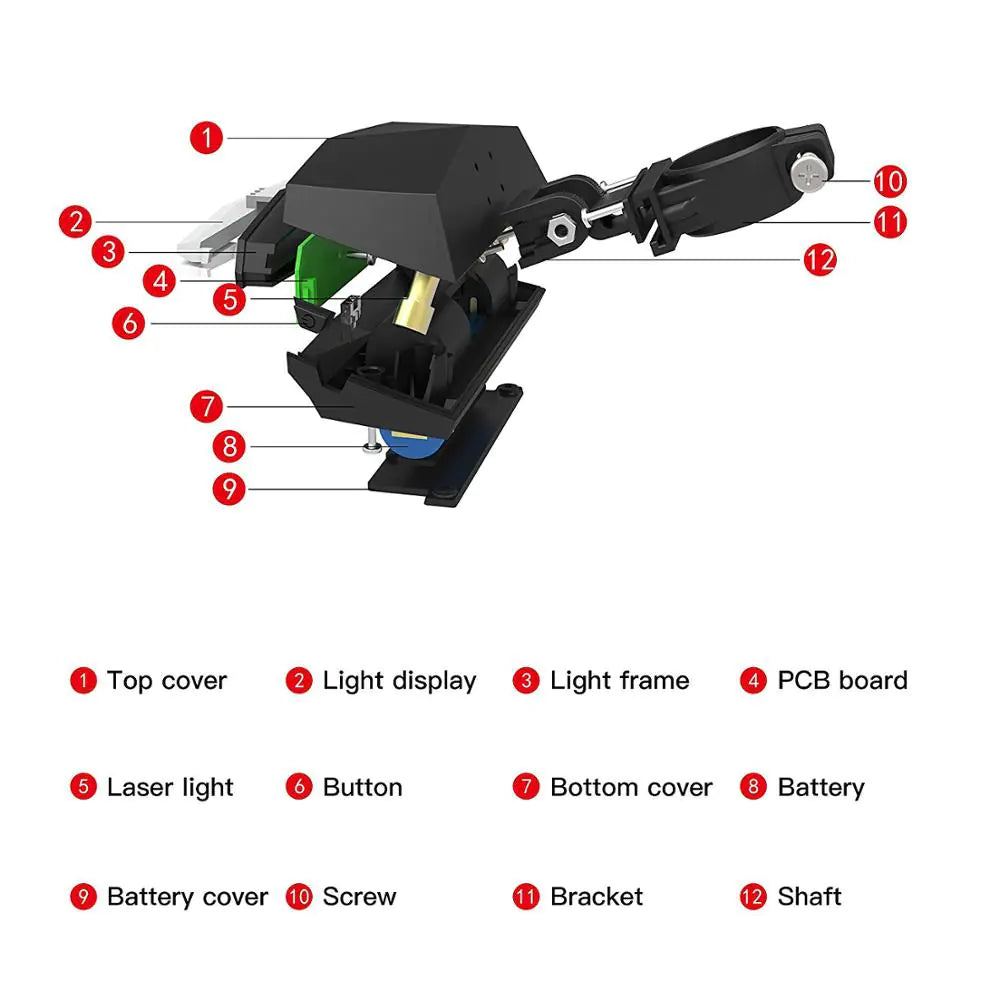 Wireless Remote Control Laser Tail Light for Bicycles