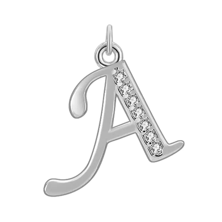 Diamond-Embedded Capital 26 English Letter Pendant Set