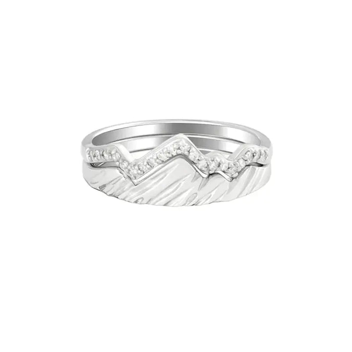 Copper Inlaid Zircon Folding Ring for Women’s Fashion