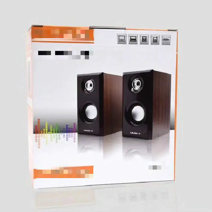 D092 Wooden Mini Speaker with Subwoofer for PC and Mobile