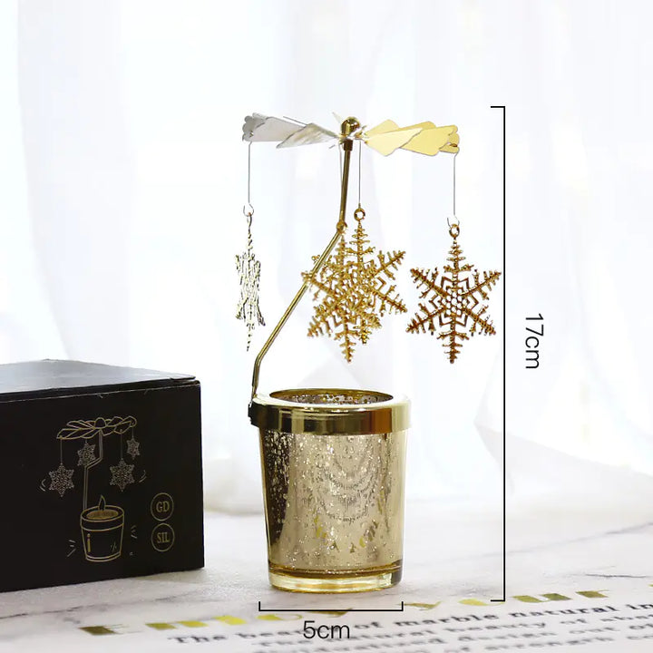 European Style Rotating Candle Holder for Modern Dining