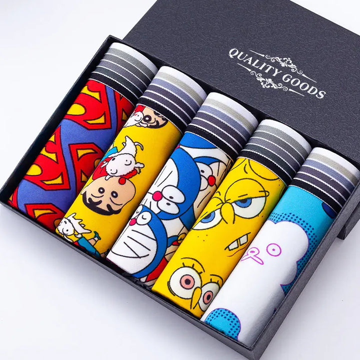 Comfortable Breathable Stretch Cartoon Men's Boxer Shorts