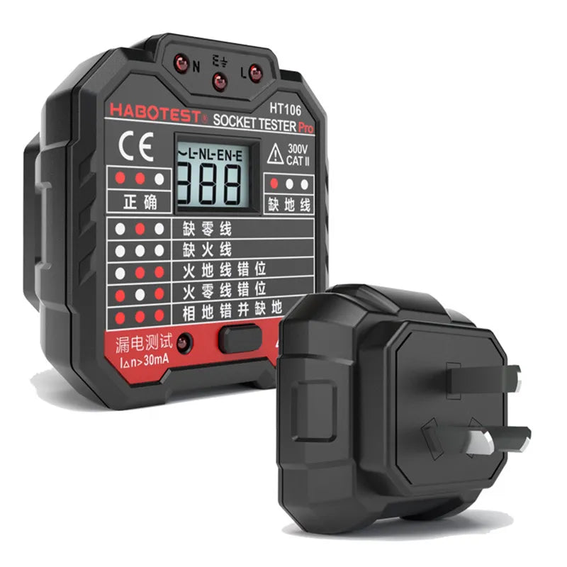 Digital Display Socket Safety Tester Leakage Switch Detection