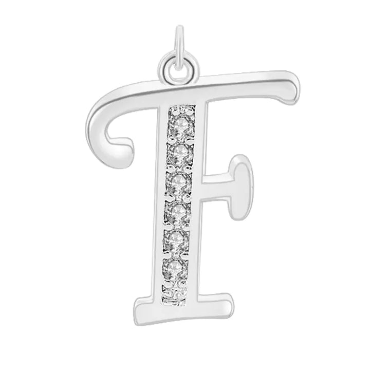 Diamond-Embedded Capital 26 English Letter Pendant Set