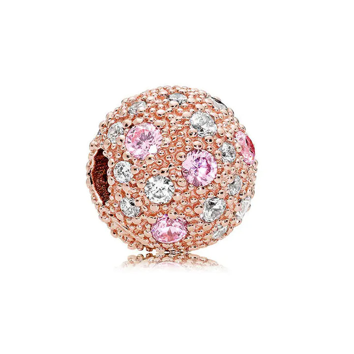 S925 Silver Rose Gold Sparkling Silicone Clip DIY Beads