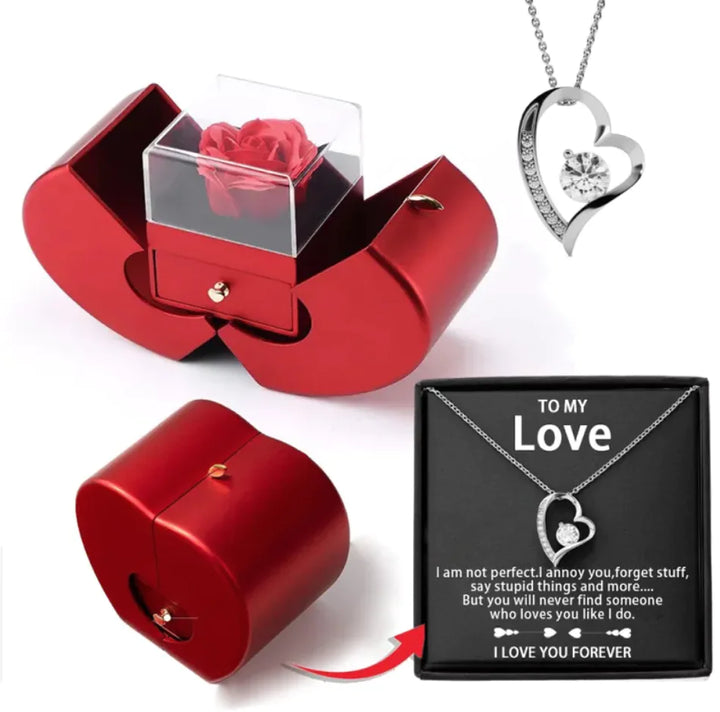 Women's Hollow Heart Necklace Set