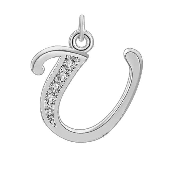 Diamond-Embedded Capital 26 English Letter Pendant Set
