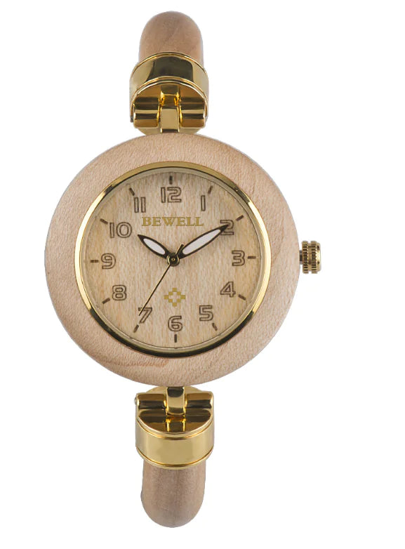 Fashionable Waterproof Wooden Watch with Bracelet for Women