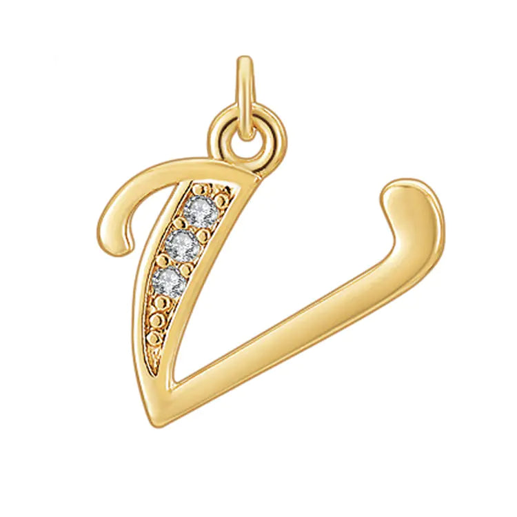 Diamond-Embedded Capital 26 English Letter Pendant Set