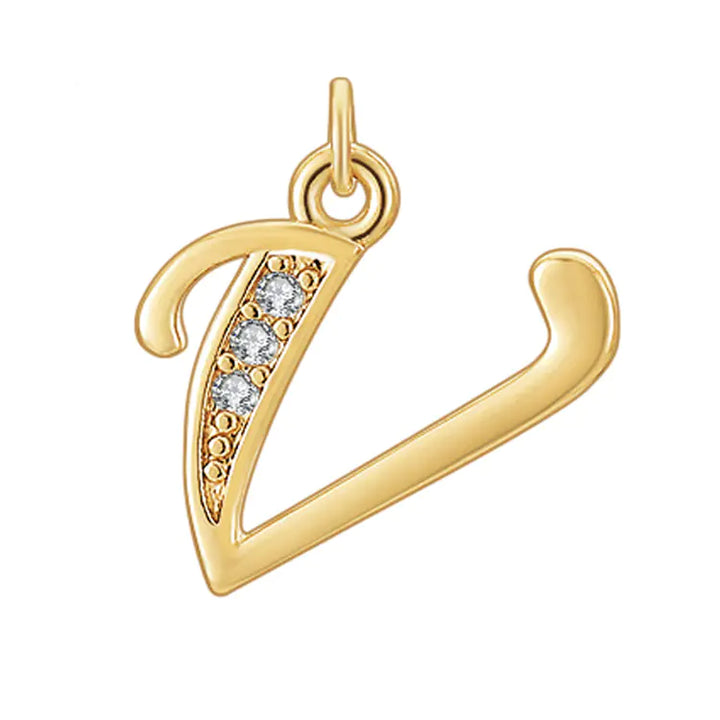 Diamond-Embedded Capital 26 English Letter Pendant Set
