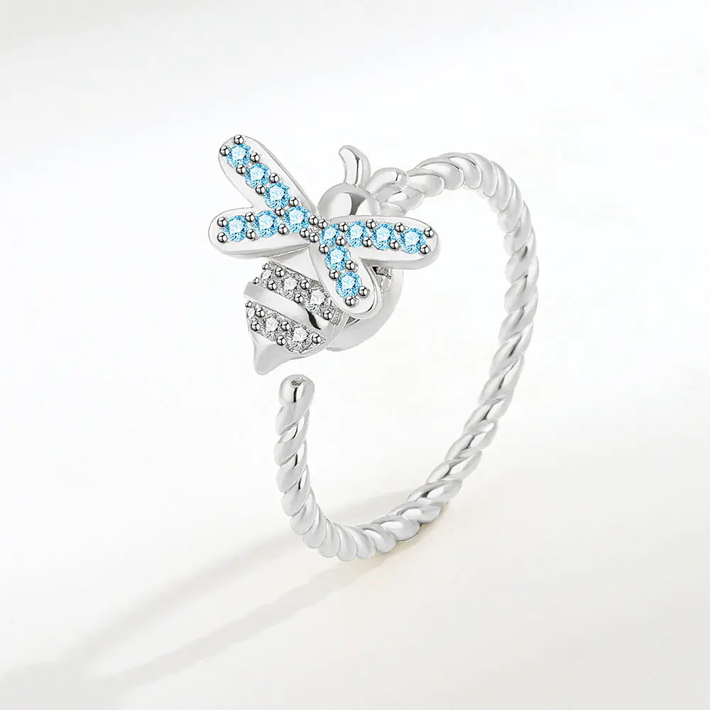 Adjustable European and American Bee Spinning Ring